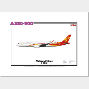 Airbus A350-900 - Hainan Airlines (Art Print) Posters and Art